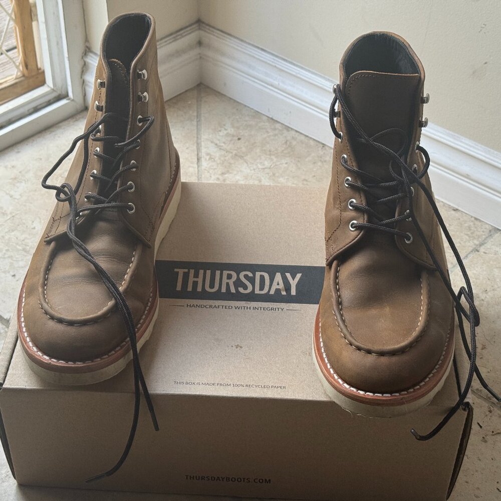 Thursday Boots Company Diplomat Leather Moc Boots - Men’s 12.5 US (WORN ONCE)